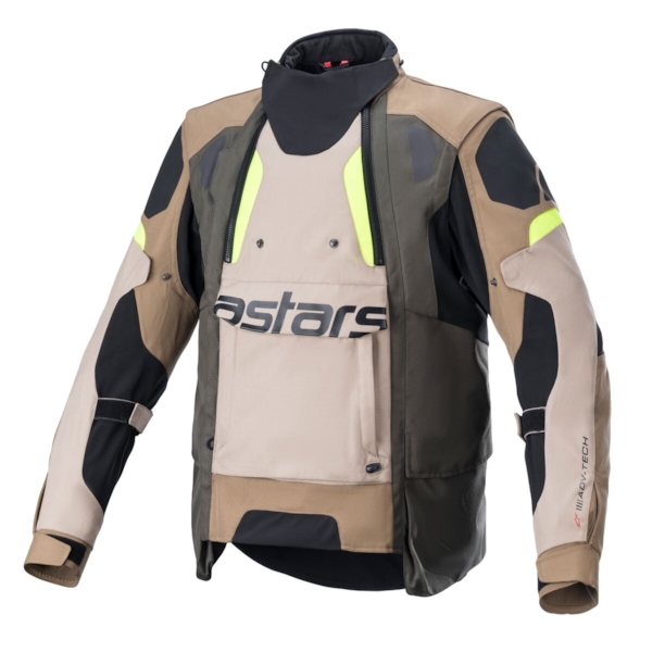 ALPINESTARS Halo Drystar Jacket Dark Khaki-Sand-Yellow Fluo