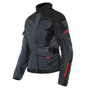 Textiel motorjas dames DAINESE Tempest 3 Lady D-Dry® Ebony-Zwart-Lava Rood