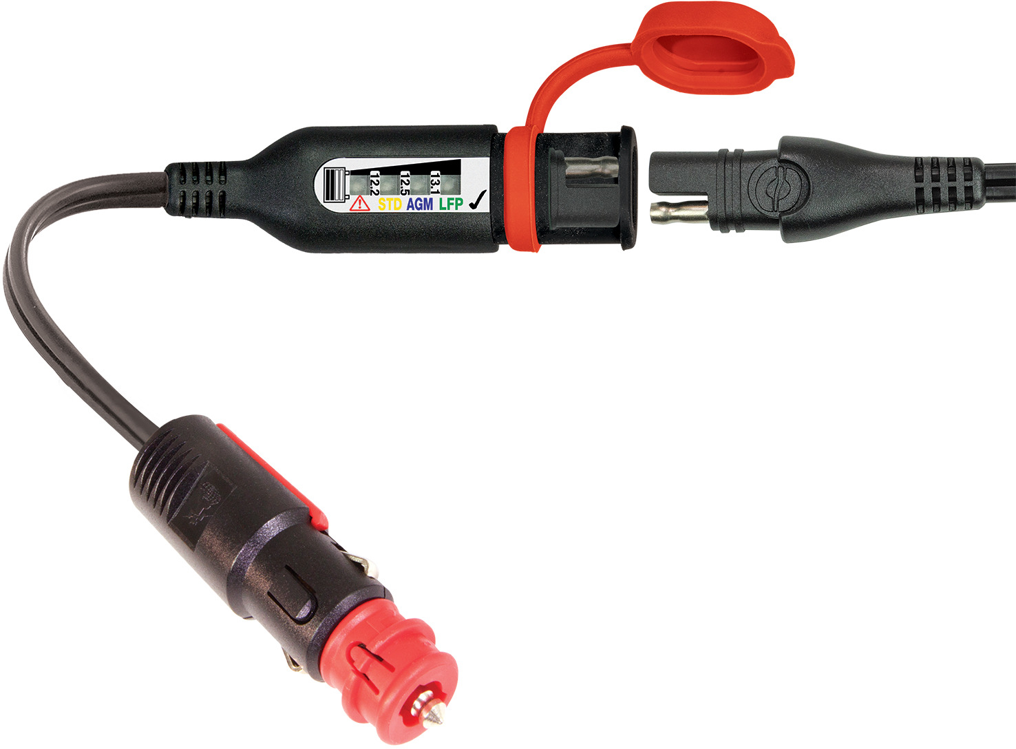 Accessoires Optimate O-126 DIN + auto plug met spanningsindicator