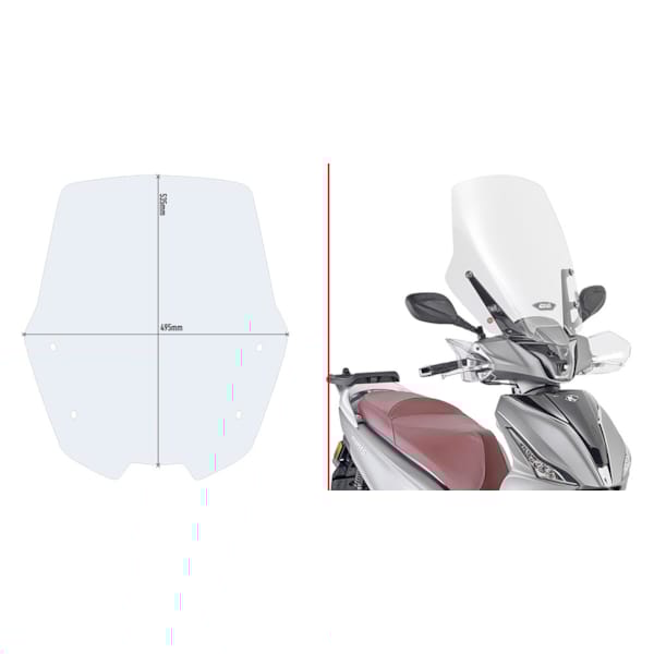 GIVI Windscherm D6113ST Verhoogd transparant