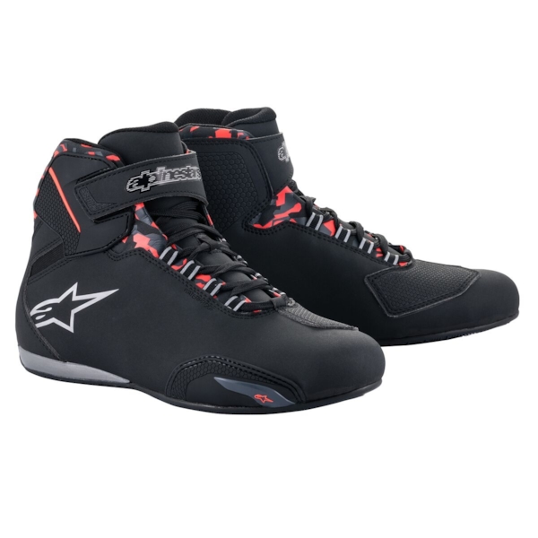 ALPINESTARS Sektor Waterproof Shoes Black-Dark Grey-Red Fluo
