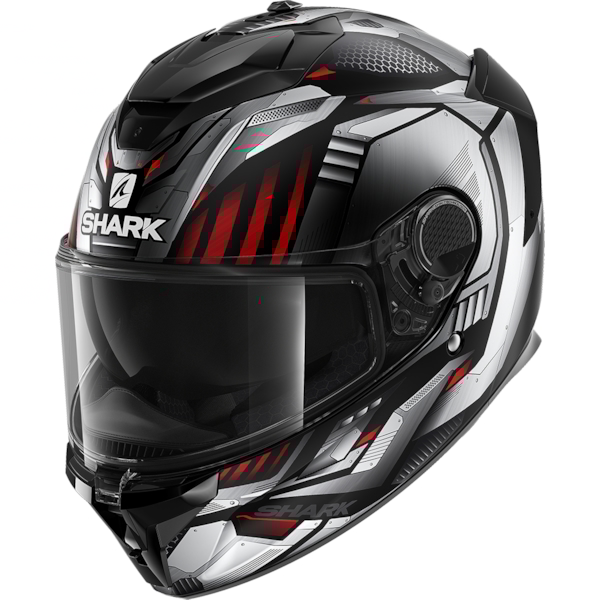 SHARK Spartan GT Replikan Mat Noir-Chrome-Argent KUS