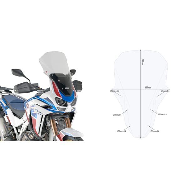 GIVI Windscherm D1178ST Verhoogd transparant