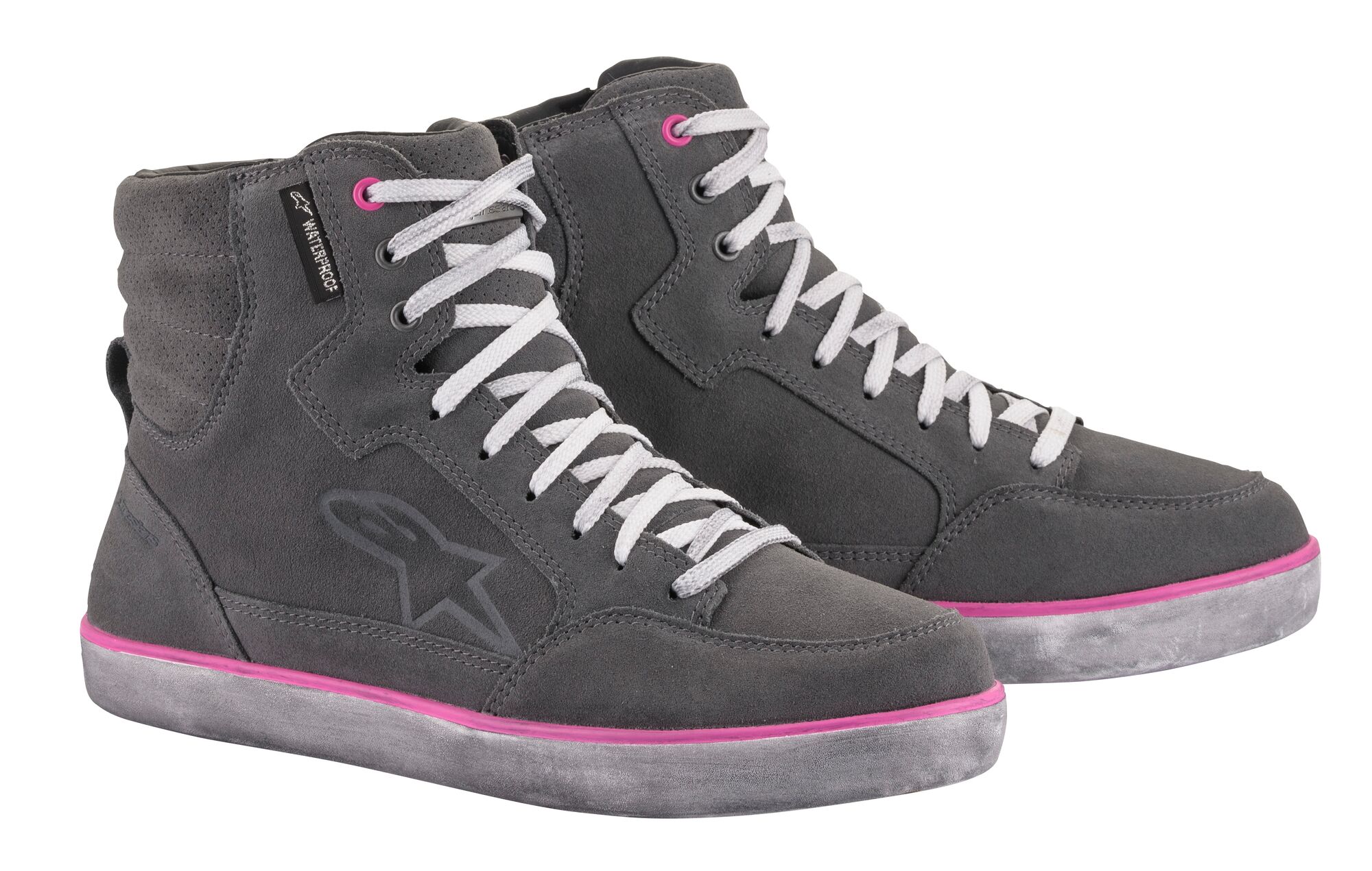 ALPINESTARS J-6 Waterproof Women's Shoes Light Grey-Fuchsia
