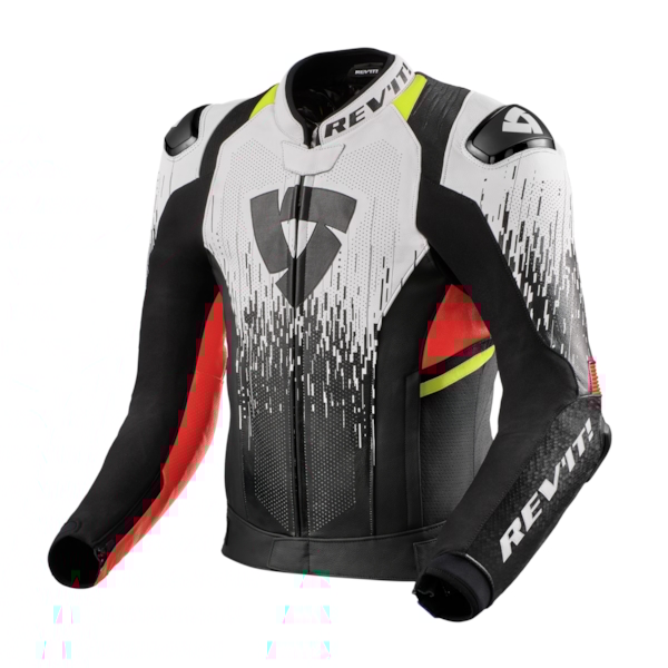 REV'IT! Quantum 2 Pro Air Jacket Blanc - Rouge Fluo