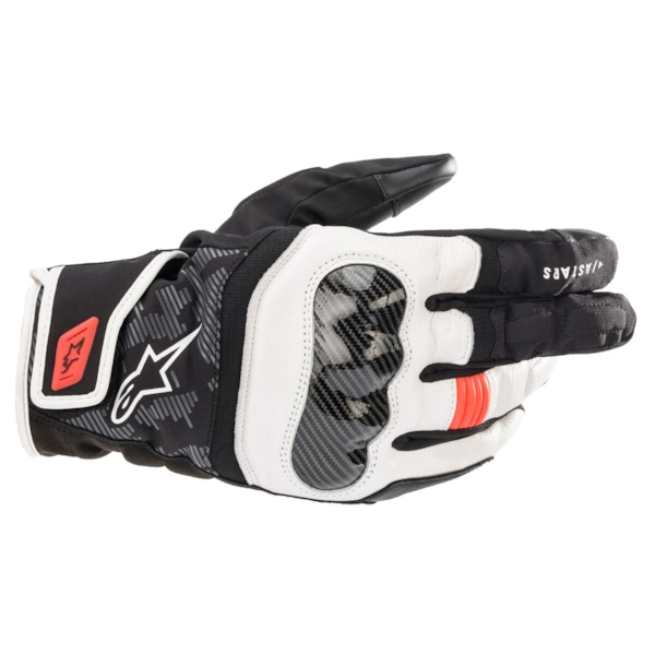ALPINESTARS SMX Z Drystar Gloves Noir-Blanc-Rouge Fluo