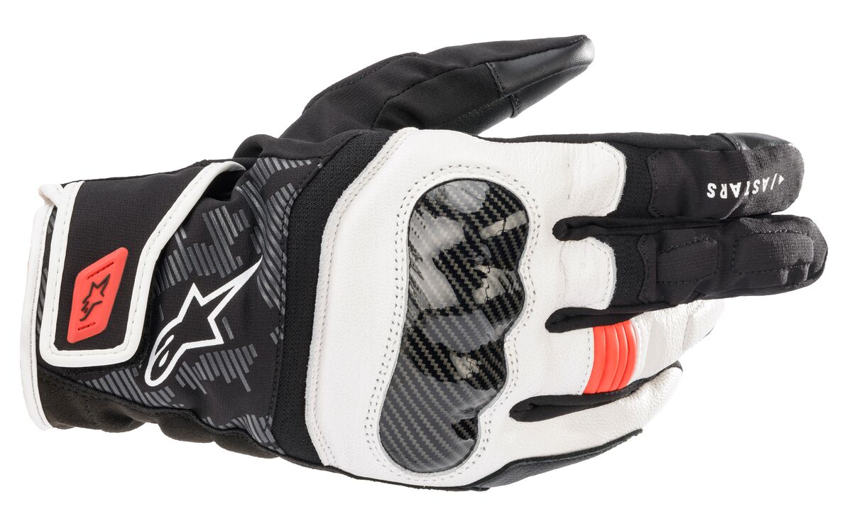 Gants mi-saison hommes ALPINESTARS SMX Z Drystar Gloves Noir-Blanc-Rouge Fluo