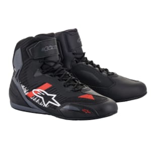 Motorschoenen ALPINESTARS Faster-3 Rideknit Zwart-Grijs-Helder Rood