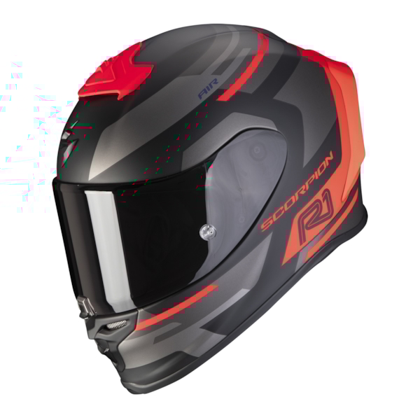 SCORPION EXO-R1 Air Orbis Mat Noir Fluo Rouge