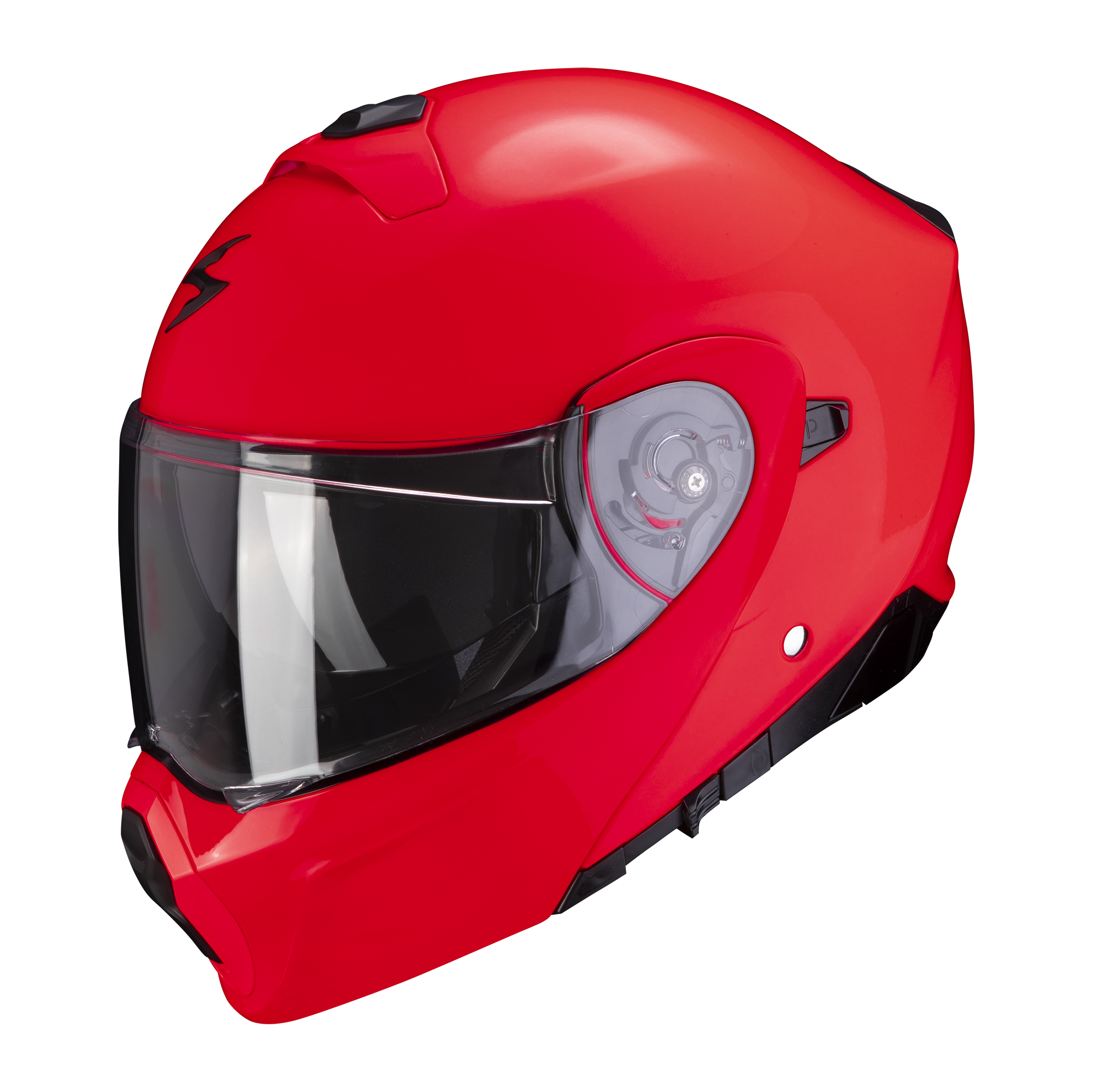 SCORPION EXO-930 Solid Rouge Fluo - Casque moto modulable