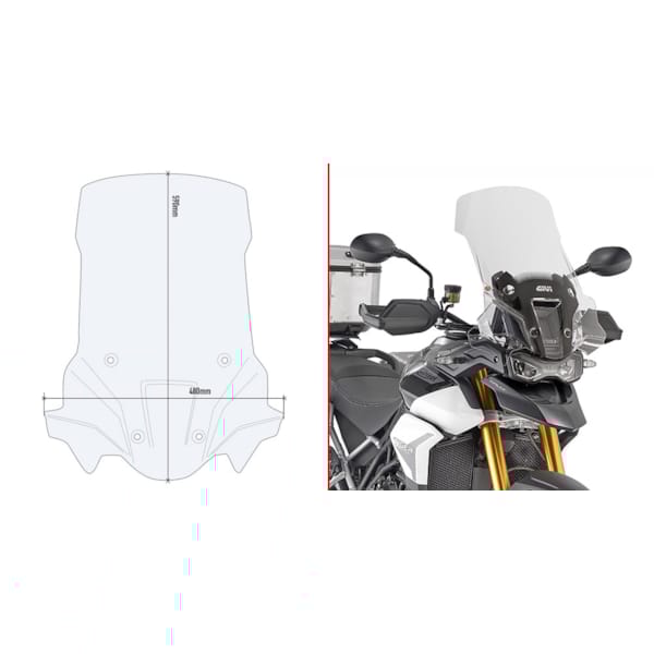 GIVI Windscherm D6418ST Verhoogd transparant