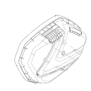 Case bottom & lid cases GIVI V37 Upper shell Black right