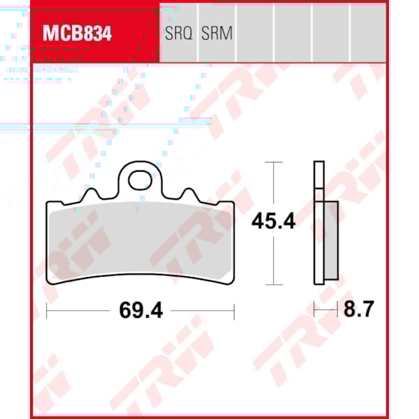 TRW Plaquettes de frein MCB834SRM Sinter maxi scooter