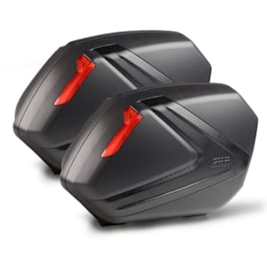 Topkoffers en zijkoffers GIVI V37 set carbon look rode reflectoren