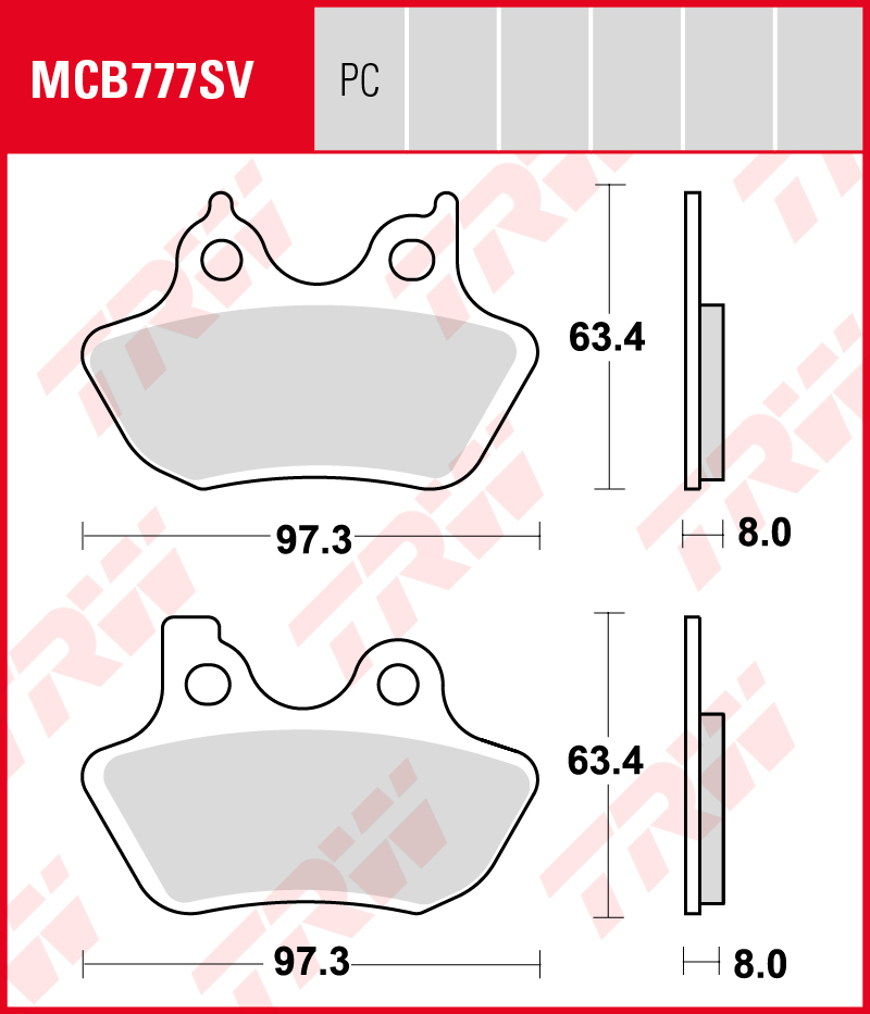 TRW Plaquettes de frein MCB777PC Allround organique/carbone