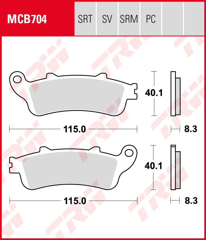 TRW Brake pads MCB704PC