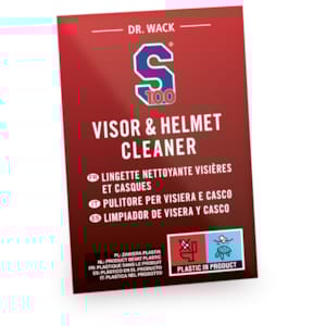 Nettoyant extérieur S100 casque et visière lingette jetable, un sachet