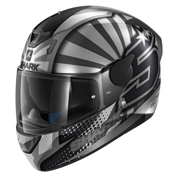 SHARK D-Skwal 2 Replica Zarco 2019 Mat Anthracite-Argent-Anthracite ASA