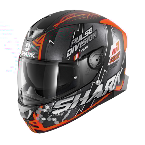 SHARK Skwal 2.2 Noxxys Mat Zwart-Oranje-Zilver KOS