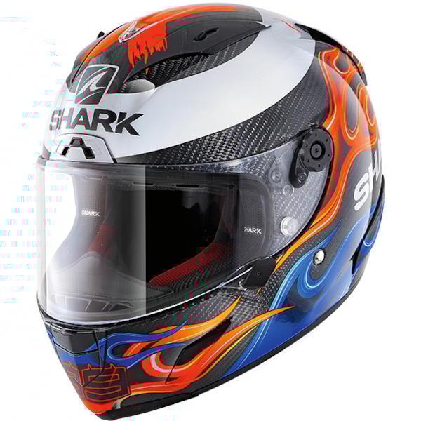 SHARK RACE-R Pro Carbon Replica Lorenzo 2019 Carbon-Blauw-Rood DBR