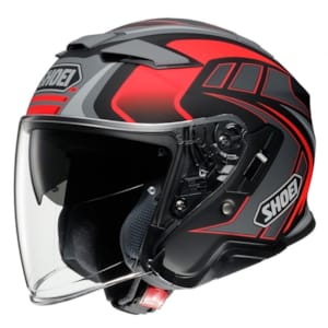 Casque jet SHOEI J-Cruise II Aglero Mat Noir-Gris-Rouge TC-1