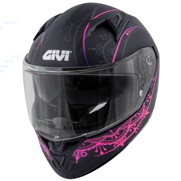 GIVI 50.6 Stoccarda Mendhi lady V2 Mat Zwart-Roze