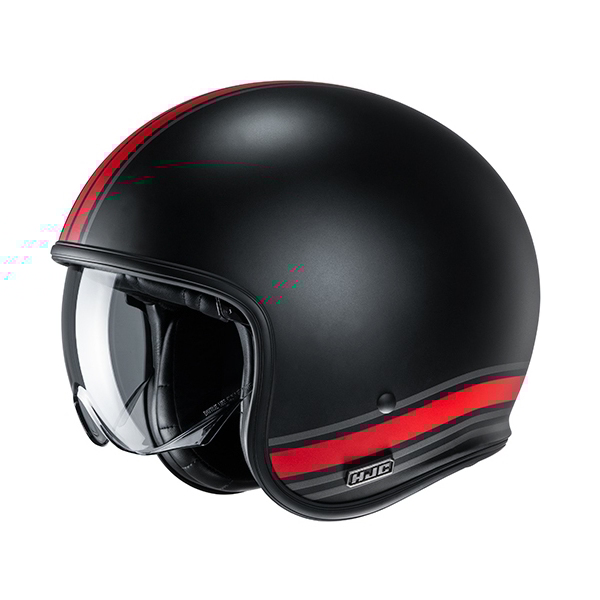HJC V30 Senti Mat Zwart - Rood