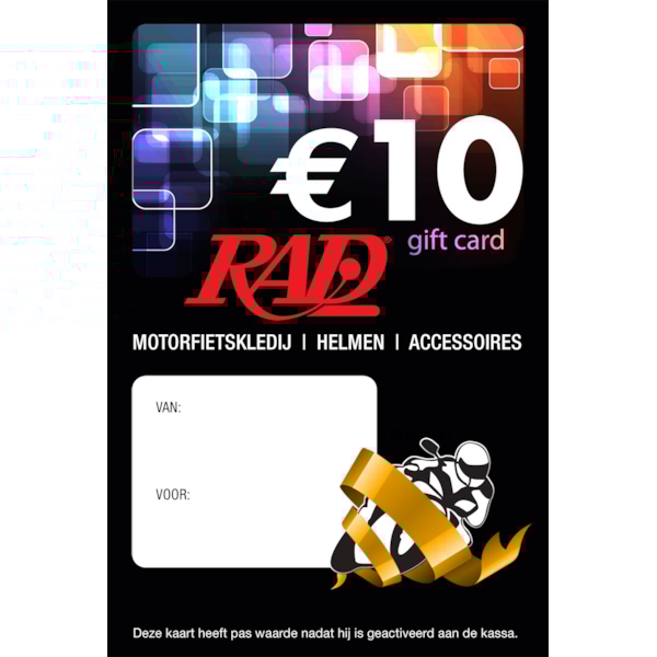 RAD Dutch physical gift card €10,00