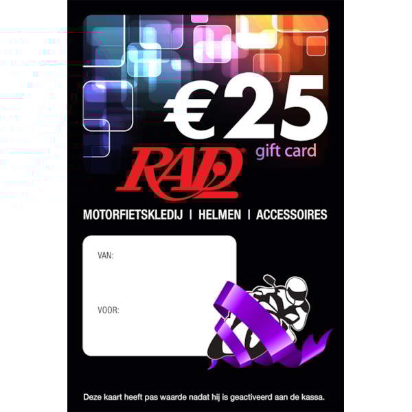 RAD Dutch physical gift card €25,00