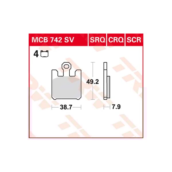 TRW Plaquettes de frein MCB742SV Sinter street