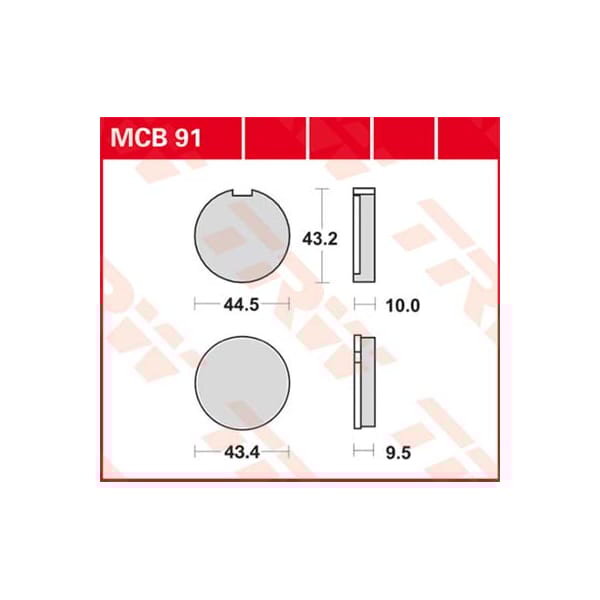 TRW Brake pads MCB91 Allround organic