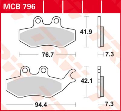 TRW MCB739EC Bremsbelagsatz - Organic Eco Für Kawasaki KLX & Andere Motorräder