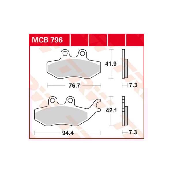 TRW Brake pads MCB796 Allround organic