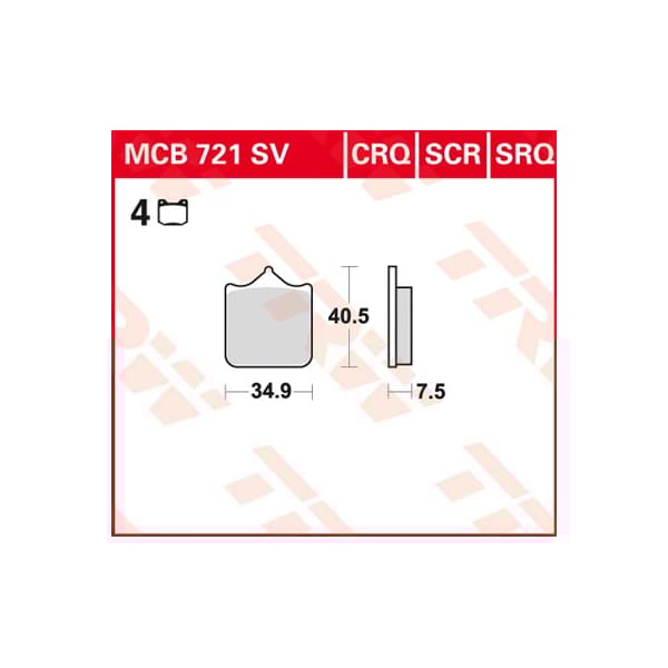 TRW Brake pads MCB721SV Sinter street