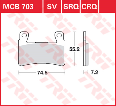 TRW Plaquettes de frein MCB703SRQ Sinter Track Racing