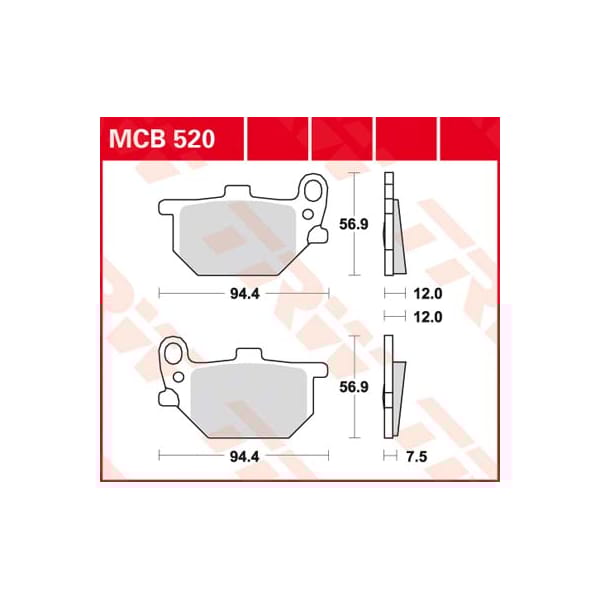 TRW Plaquettes de frein MCB520 Allround organique