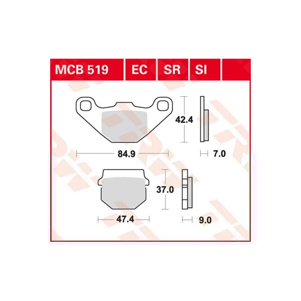 TRW Brake pads MCB519 Allround organic