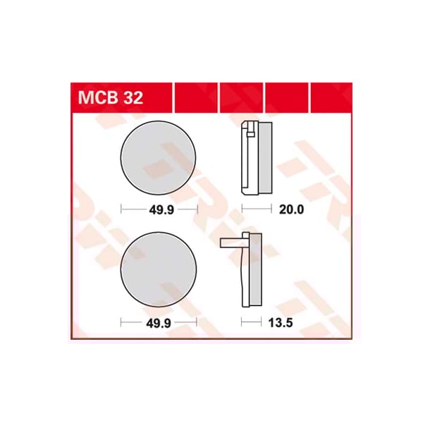 TRW Brake pads MCB32 Allround organic