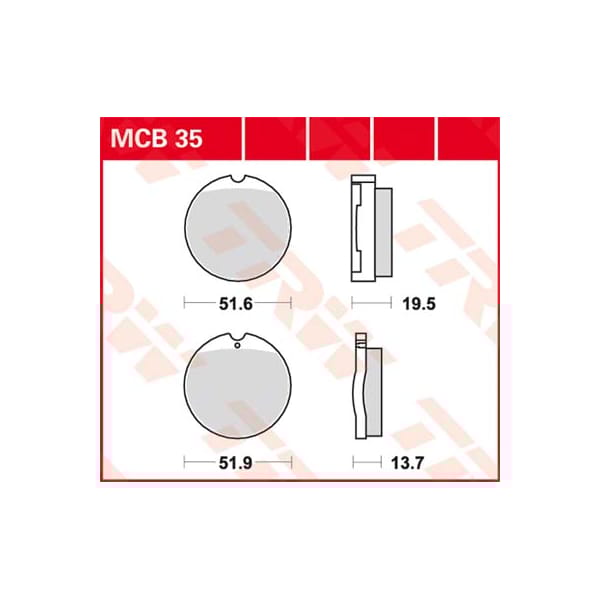 TRW Plaquettes de frein MCB35 Allround organique