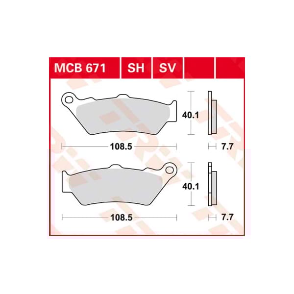 TRW Brake pads MCB671 Allround organic