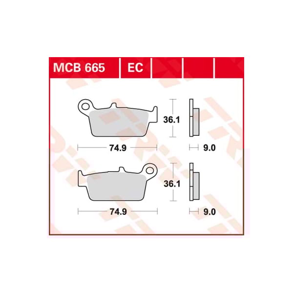 TRW Plaquettes de frein MCB665 Allround organique