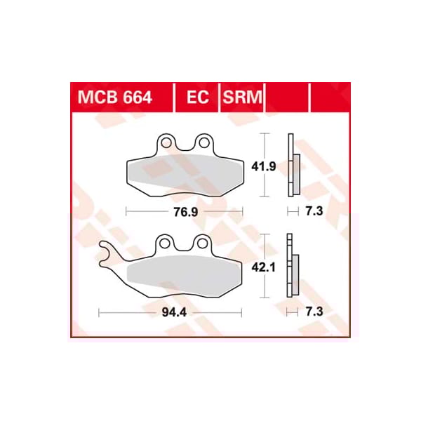 TRW Plaquettes de frein MCB664 Allround organique