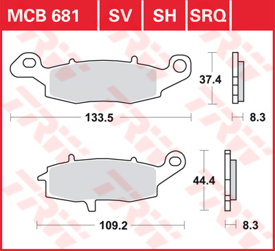 TRW Plaquettes de frein MCB681SRQ Sinter Track Racing