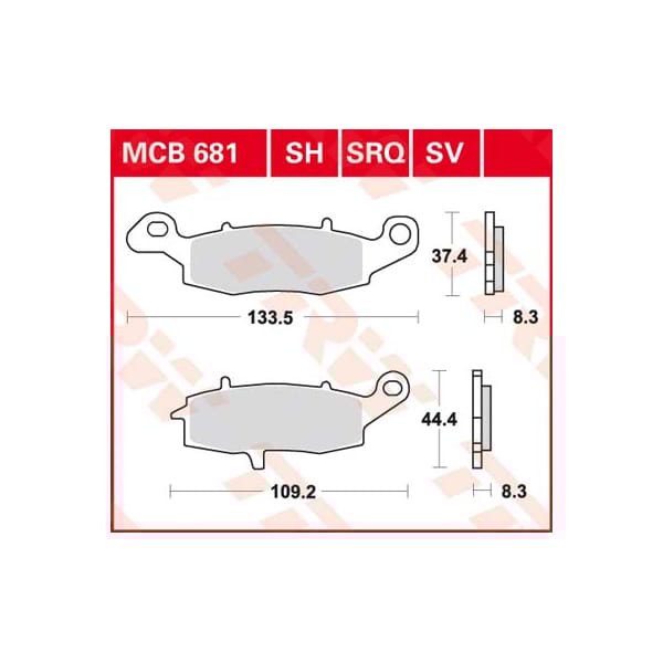 TRW Brake pads MCB681 Allround organic