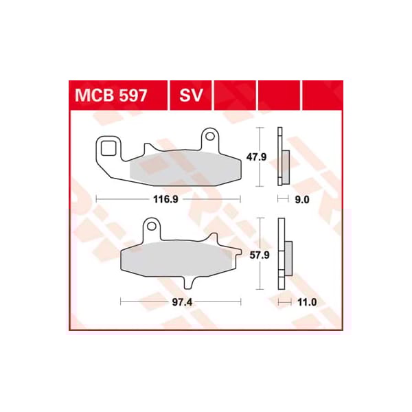TRW Plaquettes de frein MCB597 Allround organique