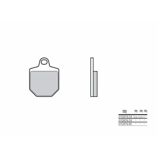 BREMBO Plaquettes de frein moto Road/Sport Organique 07GR76RC