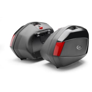 Top case et valise moto GIVI V35 set valises reflecteurs rouges, cache noir