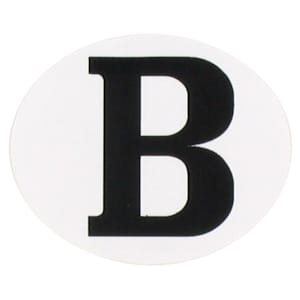 Stickers RAD "B"-sticker ovaal horizontaal "B" sticker