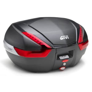 Top boxes and side GIVI V47 Monokey Case red reflectors, carbon finish