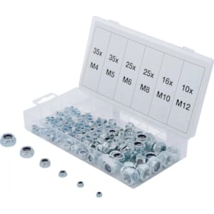 Bolts, nuts and small hardware BGS TECHNIC Locknut assortment 146 pieces